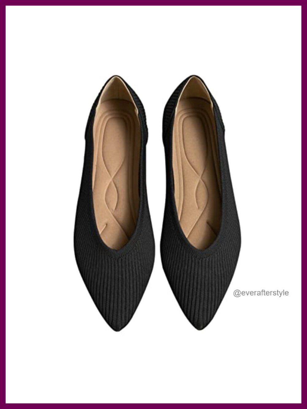 Pointed Toe Knit Ballet Flats Slip On Dressy Comfortable Women's Shoes